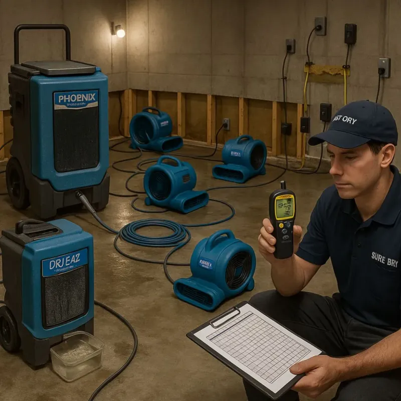 Structural Drying and Dehumidification process in Colchester, CT